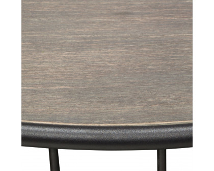 Diamond Sofa - Gibson 38" Round Cocktail Table with Gray Oak Finished Top and Metal Base