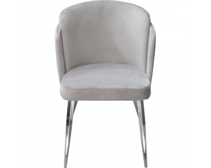 Diamond Sofa - Grace Velvet Dining Chairs with Chrome Legs (Set of 2) in Gray