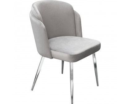 Diamond Sofa - Grace Velvet Dining Chairs with Chrome Legs (Set of 2) in Gray