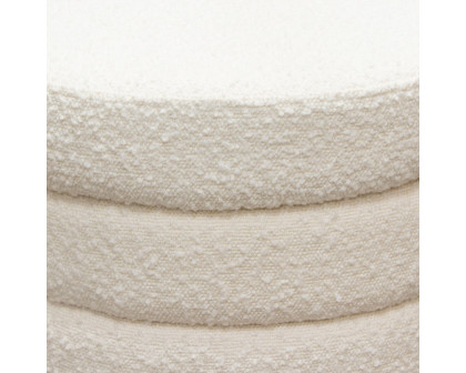 Diamond Sofa™ Helix Boucle Fabric Round Accent Ottoman - Ivory