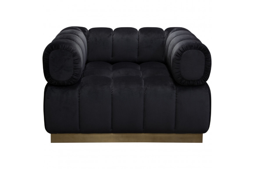 Diamond Sofa™ Image Low Profile Velvet Chair with Brushed Gold Base - Black