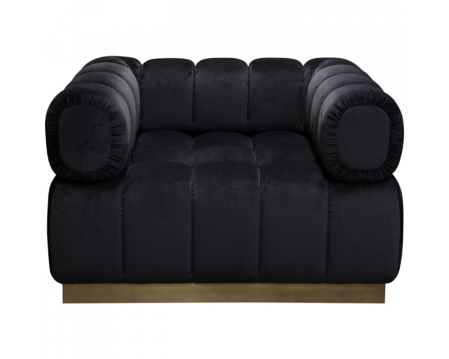 Diamond Sofa Image Low Profile Velvet Chair with Brushed Gold Base - Black