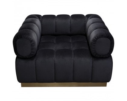 Diamond Sofa™ Image Low Profile Velvet Chair with Brushed Gold Base - Black