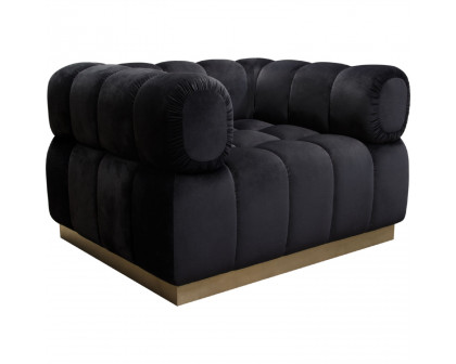 Diamond Sofa™ Image Low Profile Velvet Chair with Brushed Gold Base - Black