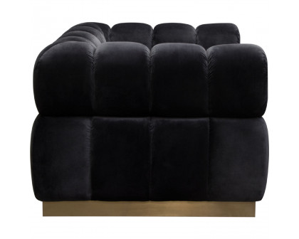 Diamond Sofa™ Image Low Profile Velvet Chair with Brushed Gold Base - Black