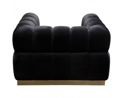 Diamond Sofa™ Image Low Profile Velvet Chair with Brushed Gold Base - Black