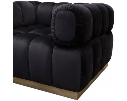 Diamond Sofa™ Image Low Profile Velvet Chair with Brushed Gold Base - Black