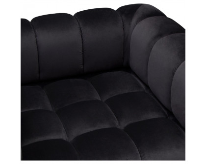 Diamond Sofa™ Image Low Profile Velvet Chair with Brushed Gold Base - Black