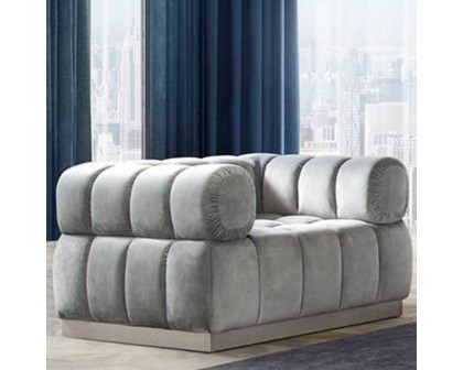 Diamond Sofa - Image Low Profile Velvet Chair with Brushed Gold/Silver Base