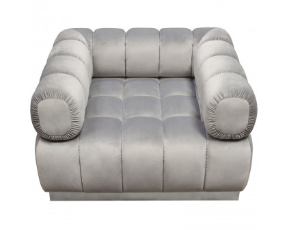 Diamond Sofa™ Image Low Profile Velvet Chair with Brushed Silver Base - Platinum Gray