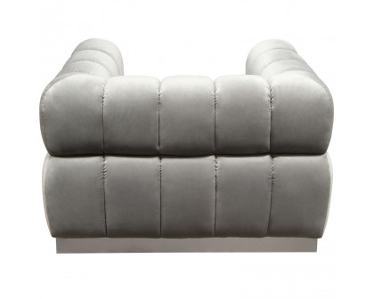 Diamond Sofa™ Image Low Profile Velvet Chair with Brushed Silver Base - Platinum Gray