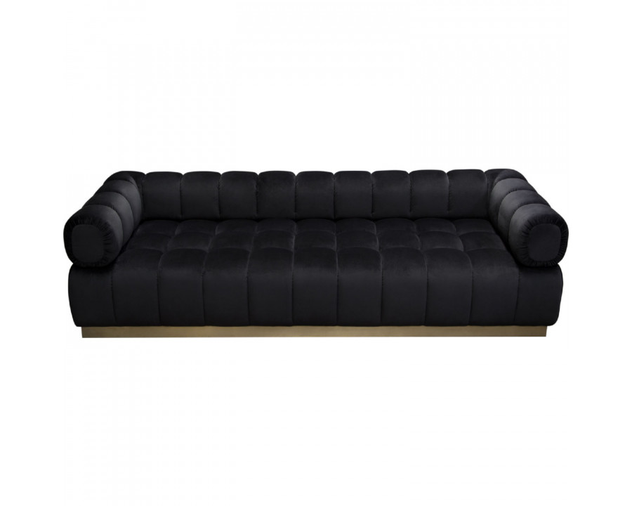 Diamond Sofa Image Low Profile Velvet Sofa with Brushed Gold Base - Black