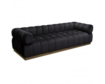 Diamond Sofa Image Low Profile Velvet Sofa with Brushed Gold Base - Black