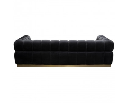 Diamond Sofa Image Low Profile Velvet Sofa with Brushed Gold Base - Black