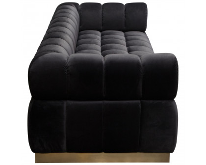 Diamond Sofa Image Low Profile Velvet Sofa with Brushed Gold Base - Black