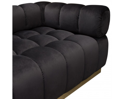 Diamond Sofa Image Low Profile Velvet Sofa with Brushed Gold Base - Black