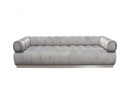 Diamond Sofa - Image Low Profile Velvet Sofa with Brushed Gold/Silver Base