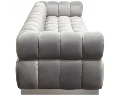 Diamond Sofa Image Low Profile Velvet Sofa with Brushed Silver Base - Platinum Gray