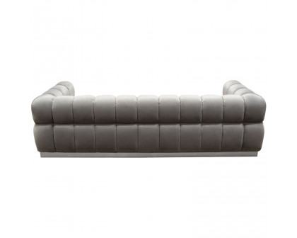 Diamond Sofa Image Low Profile Velvet Sofa with Brushed Silver Base - Platinum Gray