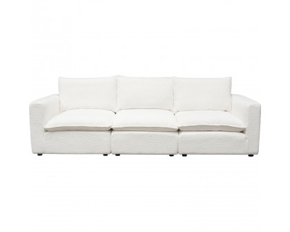 Diamond Sofa - Ivy Faux Shearling Modular Sofa with Feather Down Seating