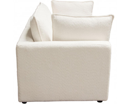 Diamond Sofa Ivy 2-Piece Faux Shearling Modular Sofa with Feather Down Seating - White