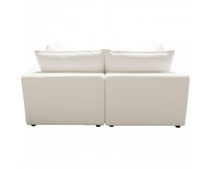 Diamond Sofa Ivy 2-Piece Faux Shearling Modular Sofa with Feather Down Seating - White