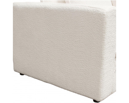 Diamond Sofa - Ivy Faux Shearling Armless Chair with Feather Down Seating in White