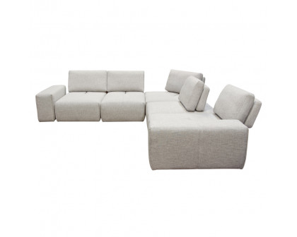 Diamond Sofa - Jazz Modular 5-Seater Fabric Corner Sectional with Adjustable Backrests in Light Barley