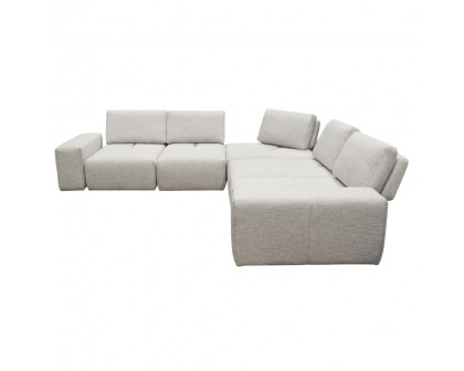 Diamond Sofa - Jazz Modular 5-Seater Fabric Corner Sectional with Adjustable Backrests in Light Barley