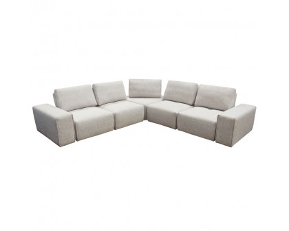 Diamond Sofa - Jazz Modular 5-Seater Fabric Corner Sectional with Adjustable Backrests in Light Barley