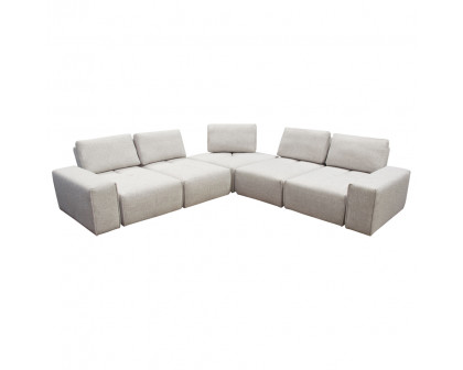 Diamond Sofa - Jazz Modular 5-Seater Fabric Corner Sectional with Adjustable Backrests in Light Barley