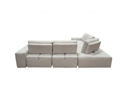 Diamond Sofa - Jazz Modular 5-Seater Fabric Corner Sectional with Adjustable Backrests in Light Barley