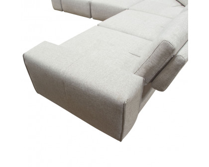 Diamond Sofa - Jazz Modular 5-Seater Fabric Corner Sectional with Adjustable Backrests in Light Barley