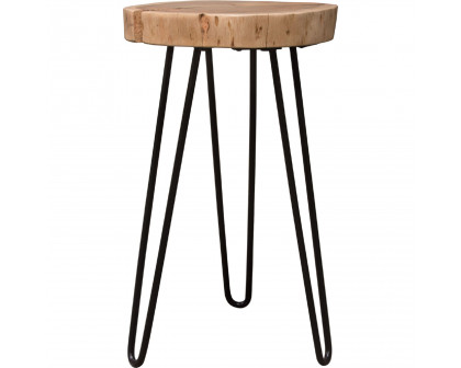 Diamond Sofa - Joss Natural Acacia One of a Kind Live Edge Accent Table with Black Hairpin Legs