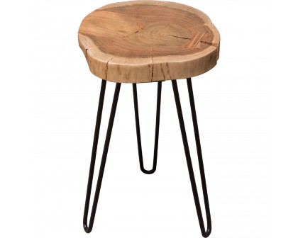 Diamond Sofa - Joss Natural Acacia One of a Kind Live Edge Accent Table with Black Hairpin Legs