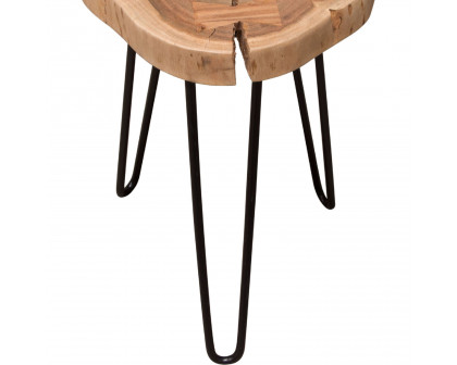 Diamond Sofa - Joss Natural Acacia One of a Kind Live Edge Accent Table with Black Hairpin Legs