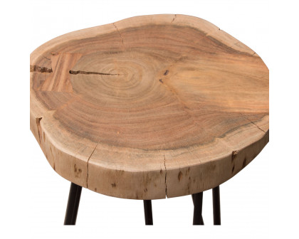 Diamond Sofa - Joss Natural Acacia One of a Kind Live Edge Accent Table with Black Hairpin Legs