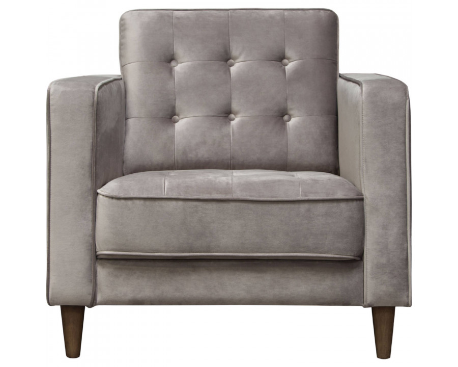 Diamond Sofa - Juniper Velvet Tufted Chair in Champagne Gray