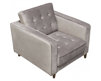 Diamond Sofa™ Juniper Velvet Tufted Chair - Champagne Gray