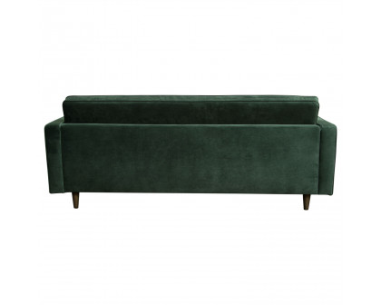 Diamond Sofa - Juniper Velvet Tufted Sofa with Two Bolster Pillows in Hunter Green