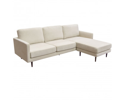 Diamond Sofa Kelsey Fabric Reversible Chaise Sectional - Cream