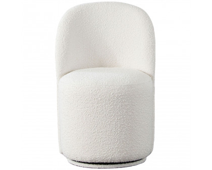 Diamond Sofa Kendall Boucle Fabric Dining/Accent Swivel Chair - Ivory