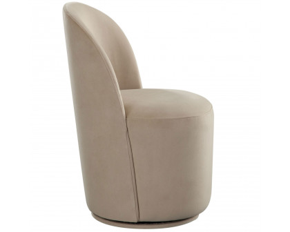 Diamond Sofa Kendall Performance Velvet Dining/Accent Swivel Chair - Light Camel