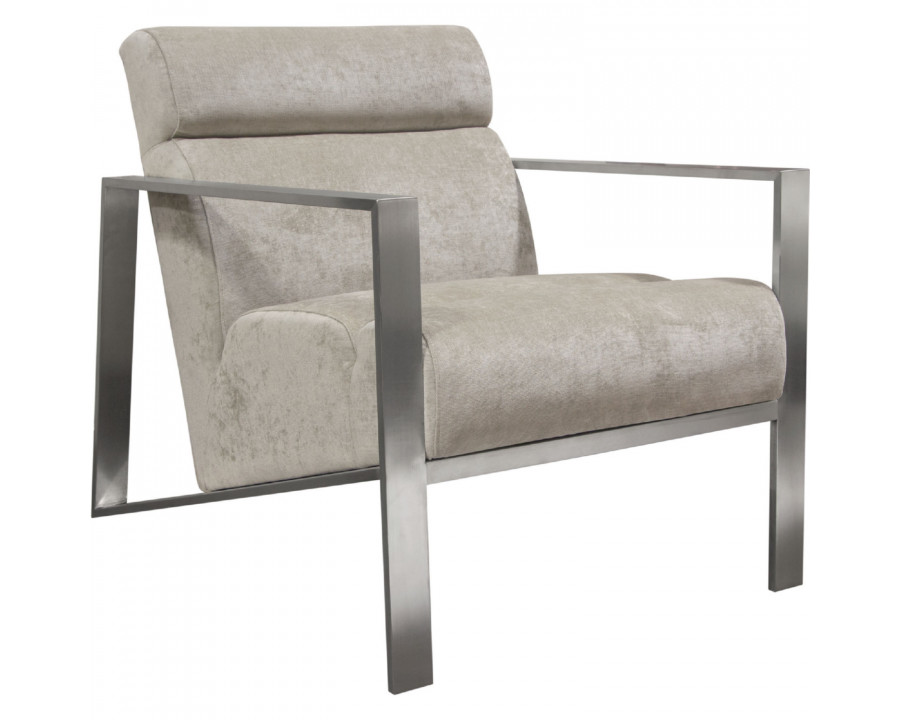 Diamond Sofa - La Brea Fabric Accent Chair with Brushed Stainless Steel Frame in Champagne