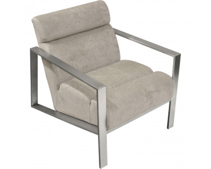 Diamond Sofa - La Brea Fabric Accent Chair with Brushed Stainless Steel Frame in Champagne