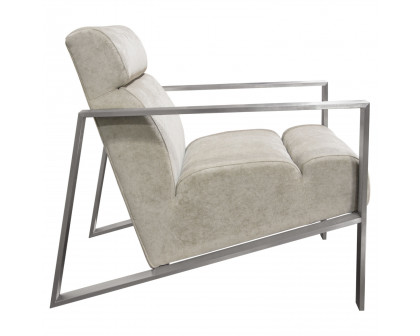 Diamond Sofa - La Brea Fabric Accent Chair with Brushed Stainless Steel Frame in Champagne