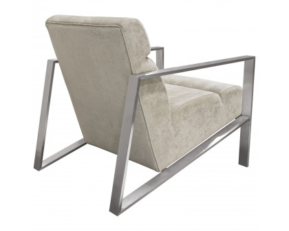 Diamond Sofa - La Brea Fabric Accent Chair with Brushed Stainless Steel Frame in Champagne