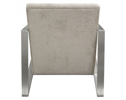 Diamond Sofa - La Brea Fabric Accent Chair with Brushed Stainless Steel Frame in Champagne