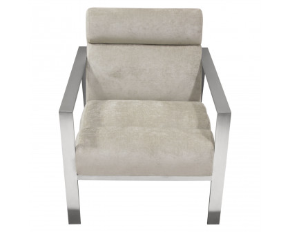 Diamond Sofa - La Brea Fabric Accent Chair with Brushed Stainless Steel Frame in Champagne