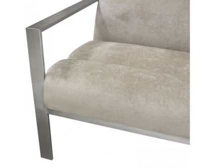 Diamond Sofa - La Brea Fabric Accent Chair with Brushed Stainless Steel Frame in Champagne